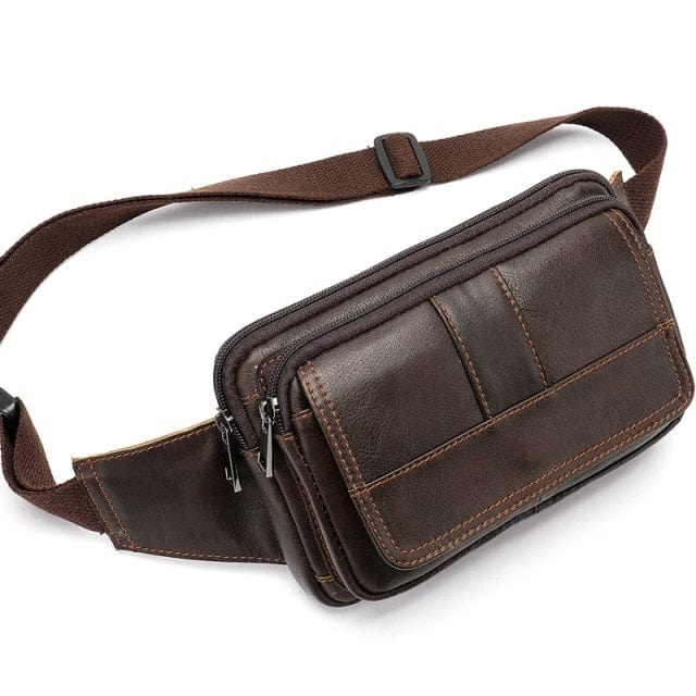 MVA Men's Waist Bag Leather Male Fanny Pack Men's Belt Bag for Man Belt Pouch Phone Hip Bum Bags Belts Travel Waist Packs 8966 - east2cart.uk