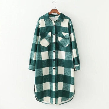 Oversized Long Checked Windbreaker Outfit