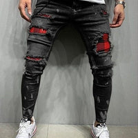 Men's Slim-Fit Ripped Painted Jeans - east2cart.uk