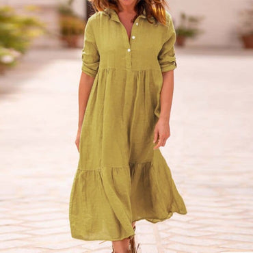 Ladies Long Linen Maxi Dress - east2cart.uk