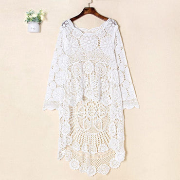 Crochet Lace Seaside Hollow Out Dress - east2cart.uk