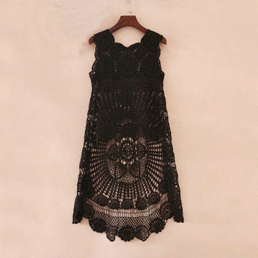 Crochet Lace Seaside Hollow Out Dress - east2cart.uk