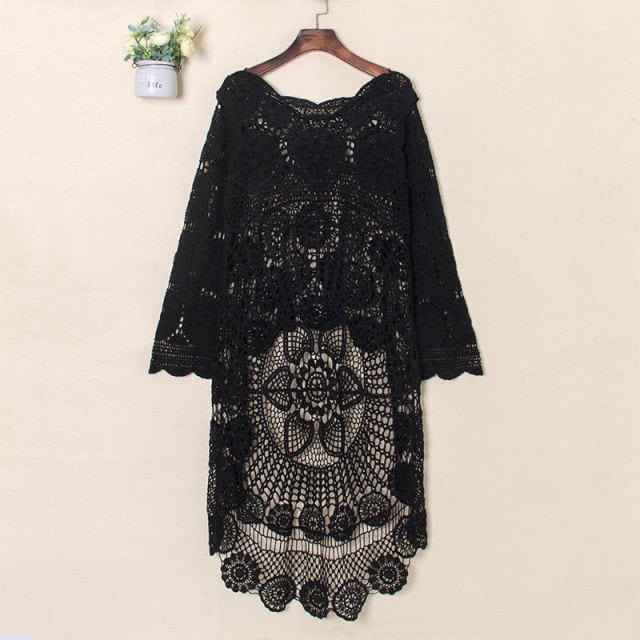 Crochet Lace Seaside Hollow Out Dress - east2cart.uk