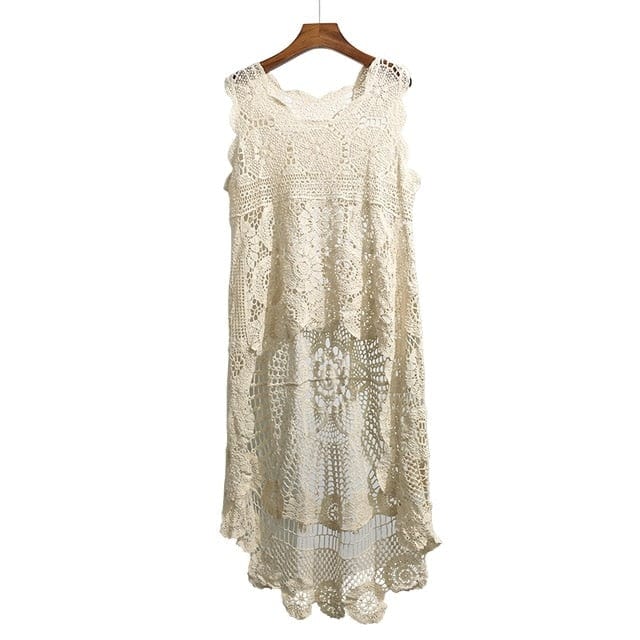 Crochet Lace Seaside Hollow Out Dress - east2cart.uk