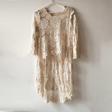 Crochet Lace Seaside Hollow Out Dress - east2cart.uk