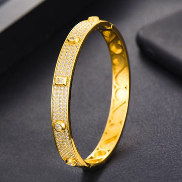 Luxury Cubic Zirconia Gold Color Bracelet - east2cart.uk