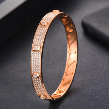 Luxury Cubic Zirconia Gold Color Bracelet - east2cart.uk