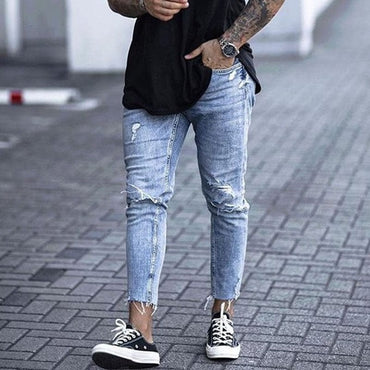 Casual Skinny Ripped Denim Jeans