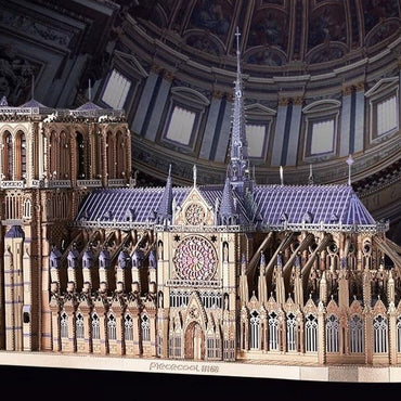 Piececool Notre Dame Cathedral Paris  3D Metal Puzzle DIY Assemble Model Kits Laser Cut Jigsaw Toy Gift P161-BS - east2cart.uk