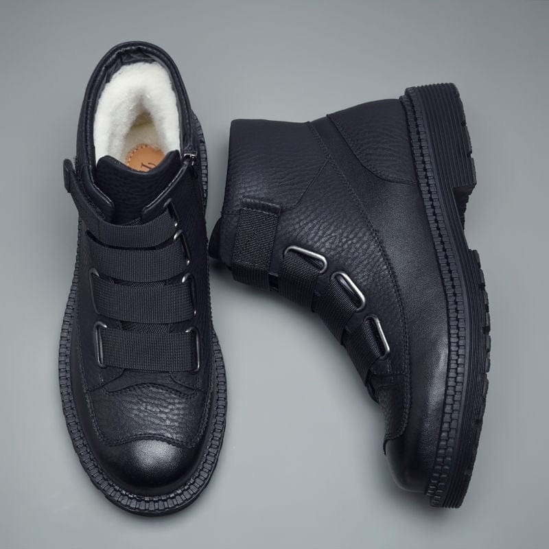 Retro Real Leather Woolen Shoes