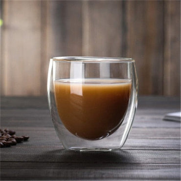 Transparent Heat-resistant Double Wall Glass Mugs - east2cart.uk