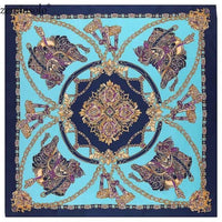 Luxury Brand 100% Twill Silk Scarf Square 130*130cm Scarf Scarves New Design Print Kerchief Women Neck Shawl Wraps Echarpe Hijab - east2cart.uk