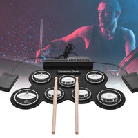 USB Electronic Drum Set With Drumsticks 7 Pads Portable Roll Up Silicone Drum for Music Lovers Playing Accessories - east2cart.uk