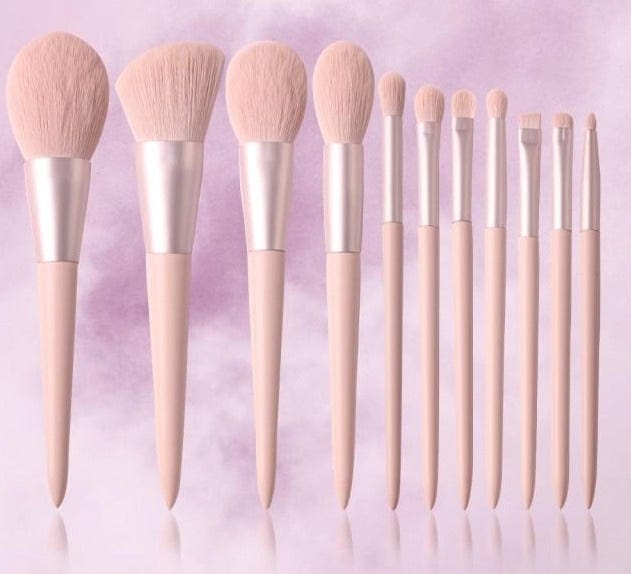 11 pcs Pink Makeup Brushes Set - east2cart.uk