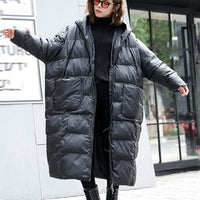 Oversized Long Hooded Cotton-padded Coat