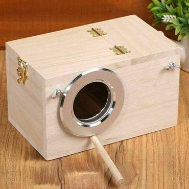 Wood Bird House Nest Birds Breeding Box Bird Parrot Breeding Decorative Cages Pet Accessories Home Balcony Decor - east2cart.uk