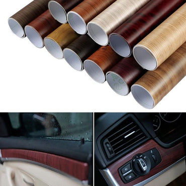 PVC Wood Grain Textured Car Interior Decoration