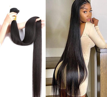 Wigirl Straight 28 30 32 40 Inch Remy Brazilian Hair Weave Human Hair Bundles Natural Color 100% Human Hair Extension Tissage - east2cart.uk