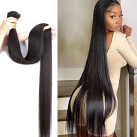 Wigirl Straight 28 30 32 40 Inch Remy Brazilian Hair Weave Human Hair Bundles Natural Color 100% Human Hair Extension Tissage - east2cart.uk