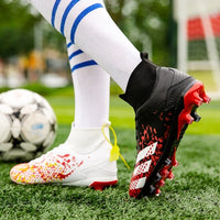 New Men Football Boots Outdoor HighTop Sneakers Kids Soccer Shoes Cleats Athletic Sport Shoes AG/TF Profession Outdoor sneakers - east2cart.uk