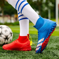 New Men Football Boots Outdoor HighTop Sneakers Kids Soccer Shoes Cleats Athletic Sport Shoes AG/TF Profession Outdoor sneakers - east2cart.uk