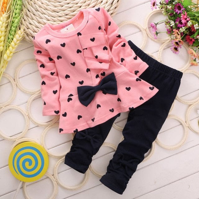 Girls Polka Dot Two-Piece Clothing Set