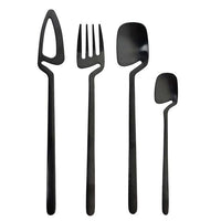 4pcs Black Tableware Cutlery Set - east2cart.uk