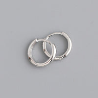 WANTME Real 925 Sterling Silver Minimalist Bohemian Round Ear Buckle for Women Punk Unisex Rock Hoop Earring Jewelry Accessories - east2cart.uk