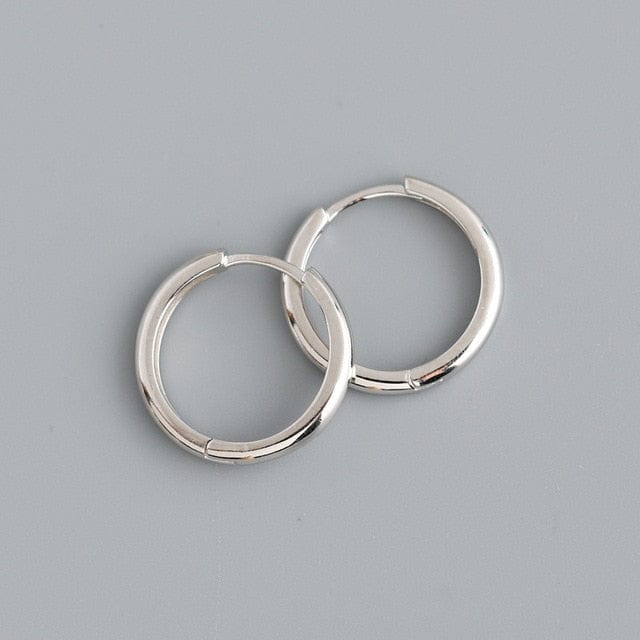 WANTME Real 925 Sterling Silver Minimalist Bohemian Round Ear Buckle for Women Punk Unisex Rock Hoop Earring Jewelry Accessories - east2cart.uk