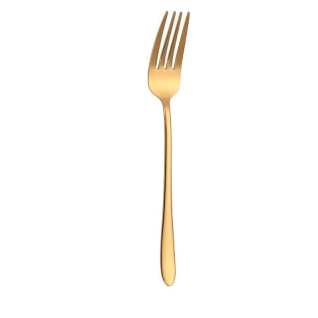 Stainless Steel Golden Cutlery Set Creative Silverware Dinnerware Set Fruit Fork Knife Tea Spoon Tableware For Kitchen Household - east2cart.uk