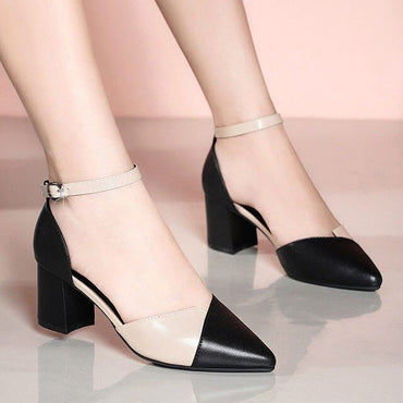 Ladies PU Leather Office Heels