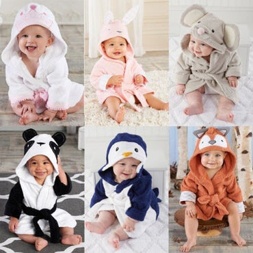 Toddler Cartoon Hooded Bathrobe