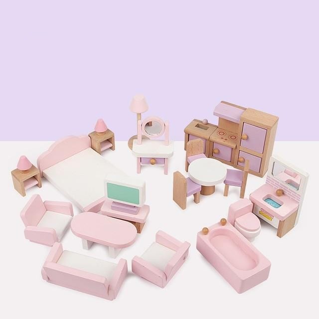 22pcs Miniature Furniture For Girls Play Doll House - east2cart.uk