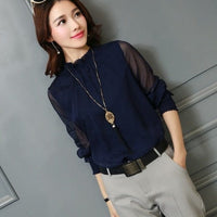 Elegant Long Sleeve Chiffon Blouse - east2cart.uk