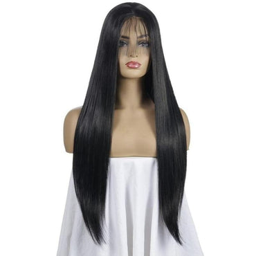 Black Colour Synthetic Hair Lace Front Wig