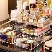 Makeup Organizer Drawers Plastic Cosmetic Storage Box Jewelry Container Make Up Case Makeup Brush Holder Organizers Box - east2cart.uk