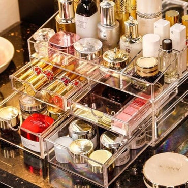 Makeup Organizer Drawers Plastic Cosmetic Storage Box Jewelry Container Make Up Case Makeup Brush Holder Organizers Box - east2cart.uk