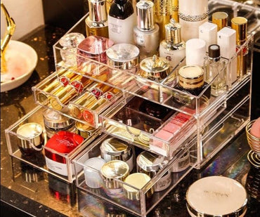 Makeup Organizer Drawers Plastic Cosmetic Storage Box Jewelry Container Make Up Case Makeup Brush Holder Organizers Box - east2cart.uk