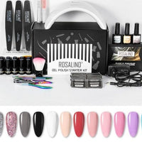 ROSALIND Nail Gel Manicure Set Lamp Gel Tools Kits For Nails Art UV Lamp Semi Permanent Nail Gel Polish Set With Base Top Coat - east2cart.uk