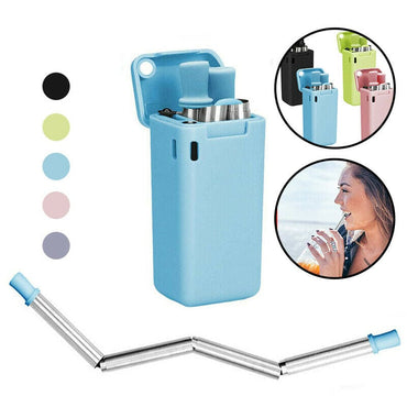 Collapsible Metal Drinking Straw Medical-grade - east2cart.uk