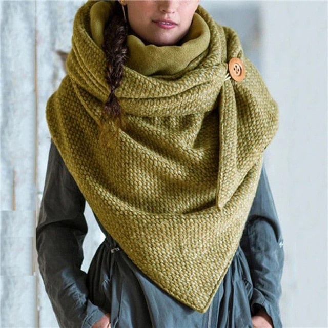 Dotted Button Soft Wrap Warm Scarf