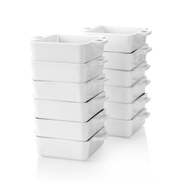 6/12-Piece White Porcelain Ramekins Baking Dishes