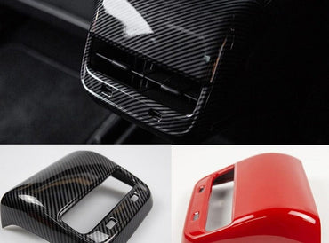 Carbon Fiber ABS Rear Air Vent Cover Trim For Tesla Model 3