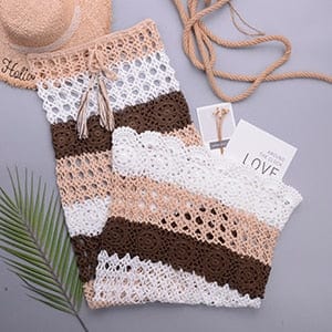 Women Lace Crochet Stitching Maxi Dress Beach Dress Bohemian Summer Casual Dress Cover Up Swimsuit Beachwear - east2cart.uk