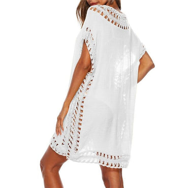 Crochet Knitted Tassel Tie Tunic - east2cart.uk