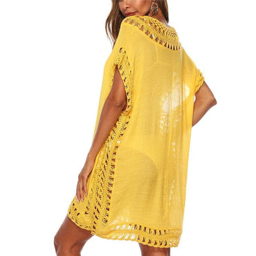 Crochet Knitted Tassel Tie Tunic - east2cart.uk