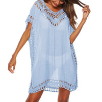 Crochet Knitted Tassel Tie Tunic - east2cart.uk