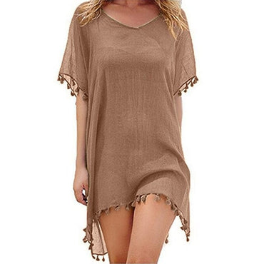 Crochet Knitted Tassel Tie Tunic - east2cart.uk