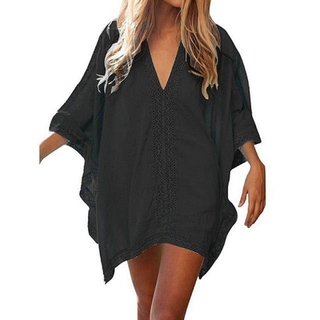 Crochet Knitted Tassel Tie Tunic - east2cart.uk