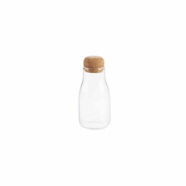 Transparent Glass Bottle With Wood Plug - east2cart.uk